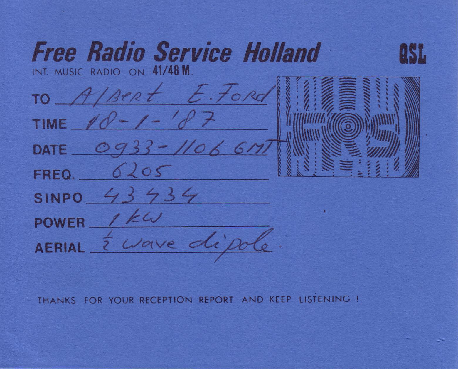 QSL_AlbertFord_18-11-1987_1